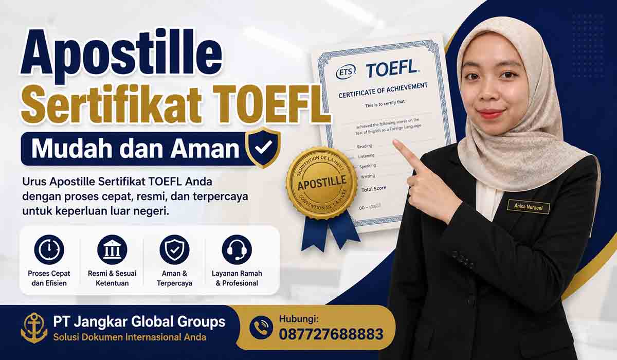 Apostille Sertifikat TOEFL Mudah dan Aman