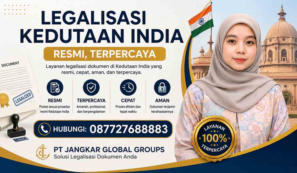 Legalisasi Kedutaan India Resmi, Terpercaya