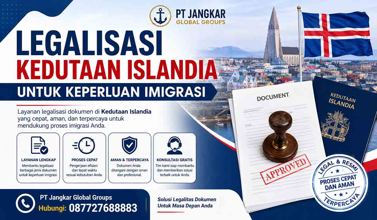 Legalisasi Kedutaan Islandia untuk Keperluan Imigrasi
