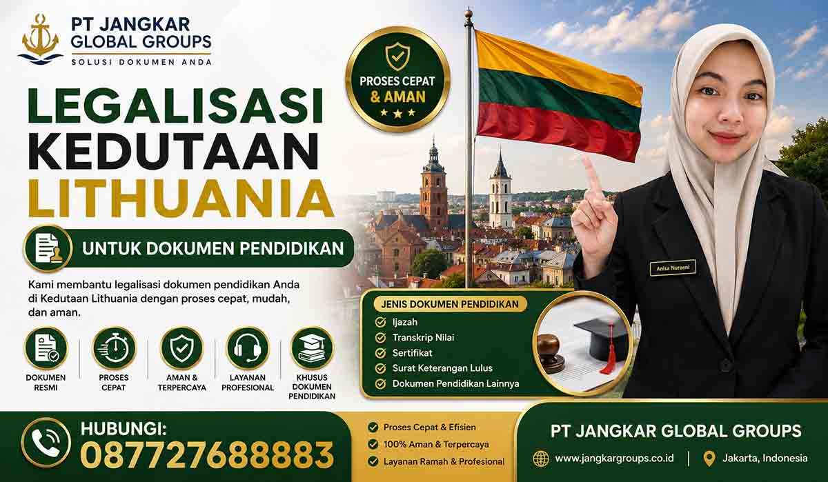 Legalisasi Kedutaan Lithuania untuk Dokumen Pendidikan