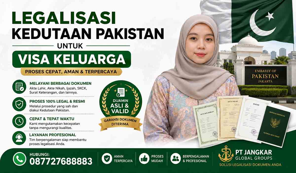 Legalisasi Kedutaan Pakistan untuk Visa Keluarga