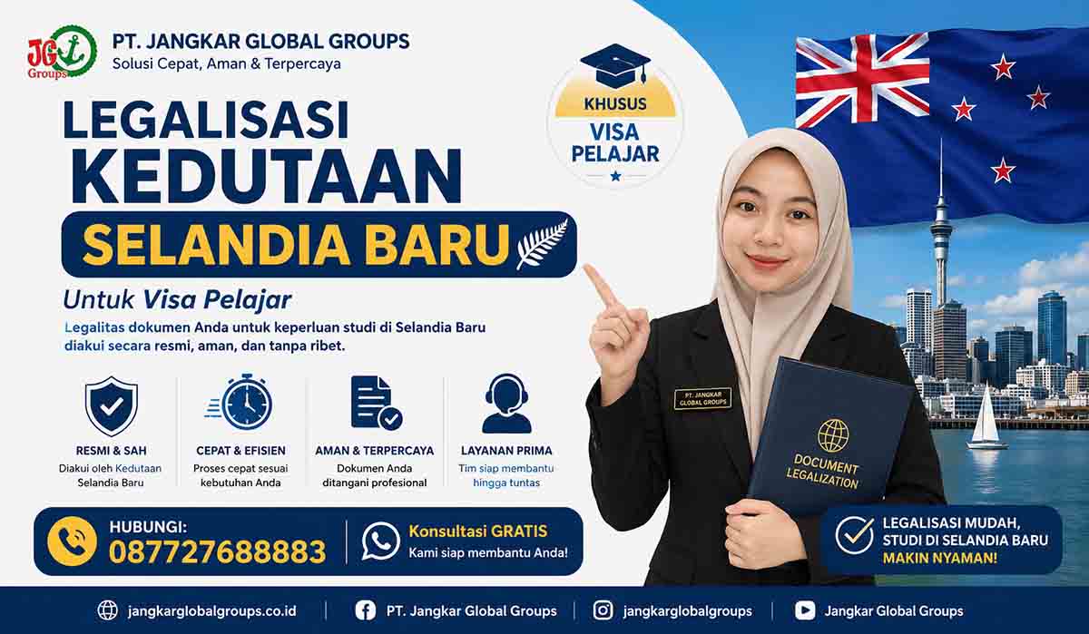 Legalisasi Kedutaan Selandia Baru untuk Visa Pelajar