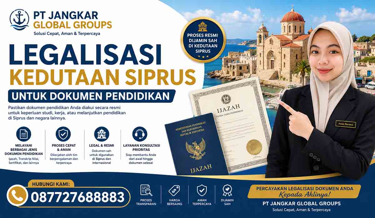 Legalisasi Kedutaan Siprus untuk Dokumen Pendidikan