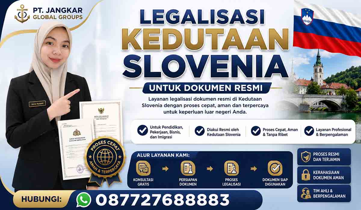 Legalisasi Kedutaan Slovenia untuk Dokumen Resmi