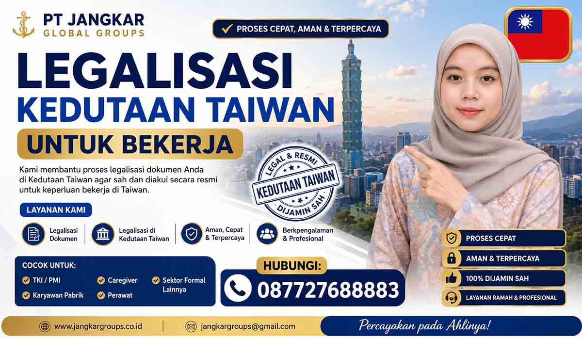 Legalisasi Kedutaan Taiwan untuk Bekerja