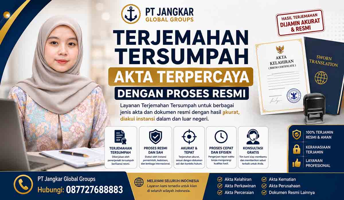 Terjemahan Tersumpah Akta Terpercaya dengan Proses Resmi