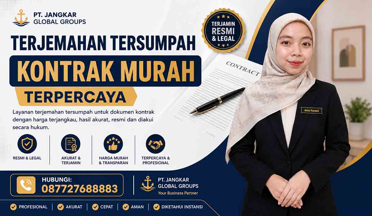 Terjemahan Tersumpah Kontrak Murah Terpercaya