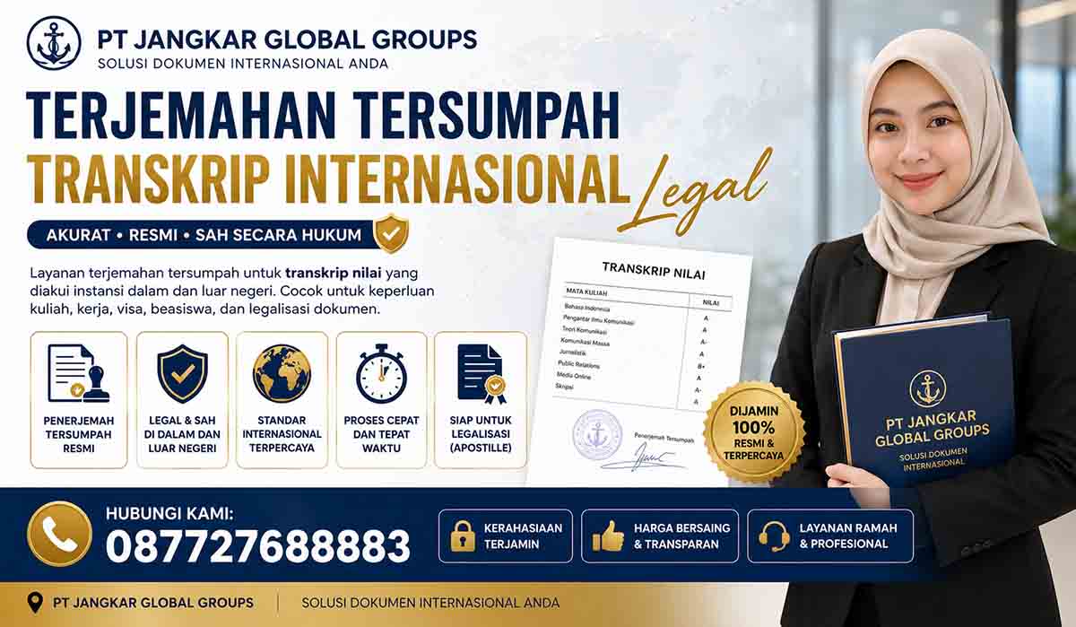 Terjemahan Tersumpah Transkrip Internasional Legal
