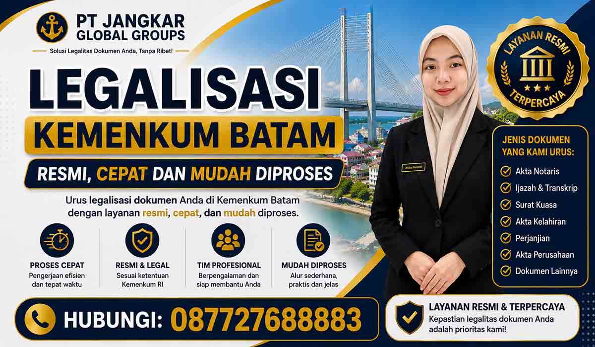 Legalisasi Kemenkum Batam Resmi, Cepat dan Mudah Diproses