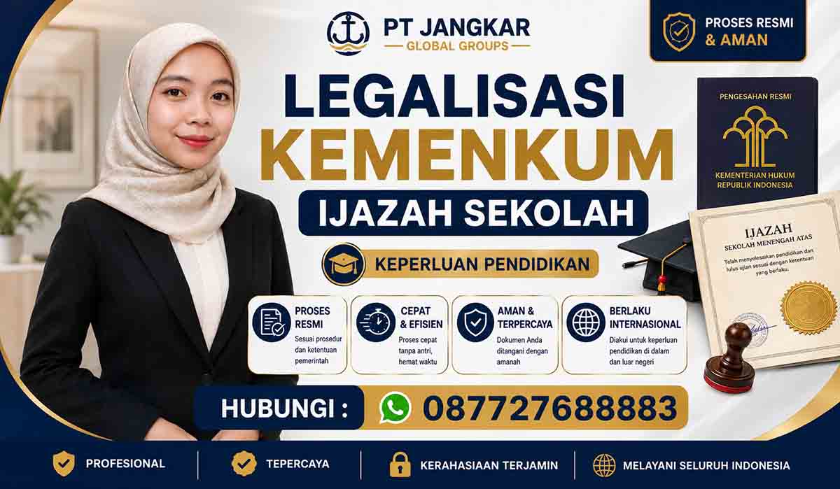 Legalisasi Kemenkum Ijazah Sekolah Keperluan Pendidikan