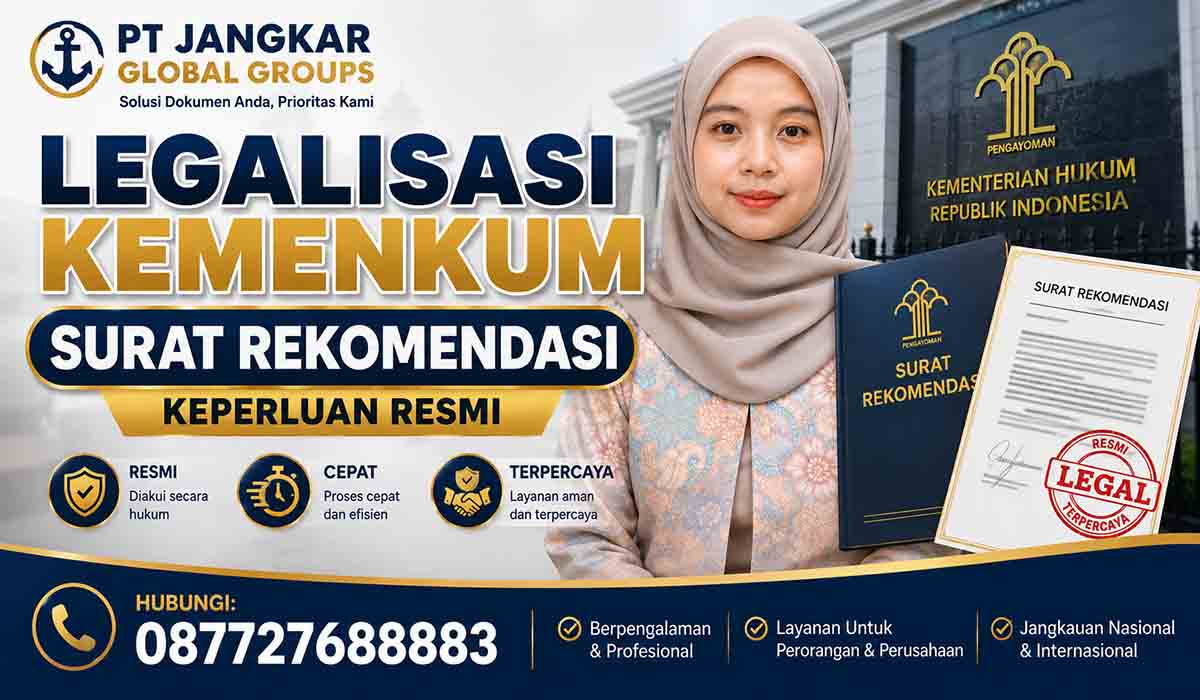 Legalisasi Kemenkum Surat Rekomendasi Keperluan Resmi