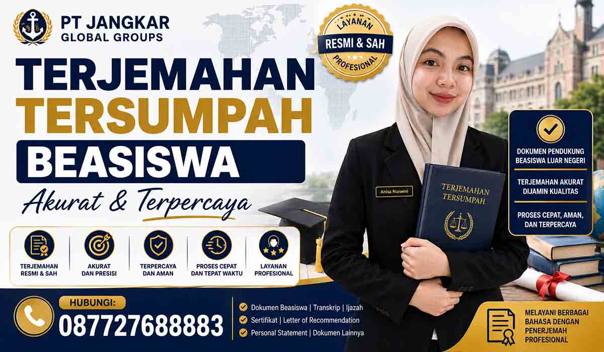 Terjemahan Tersumpah Beasiswa Akurat Terpercaya