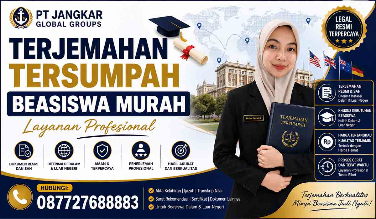 Terjemahan Tersumpah Beasiswa Murah Layanan Profesional