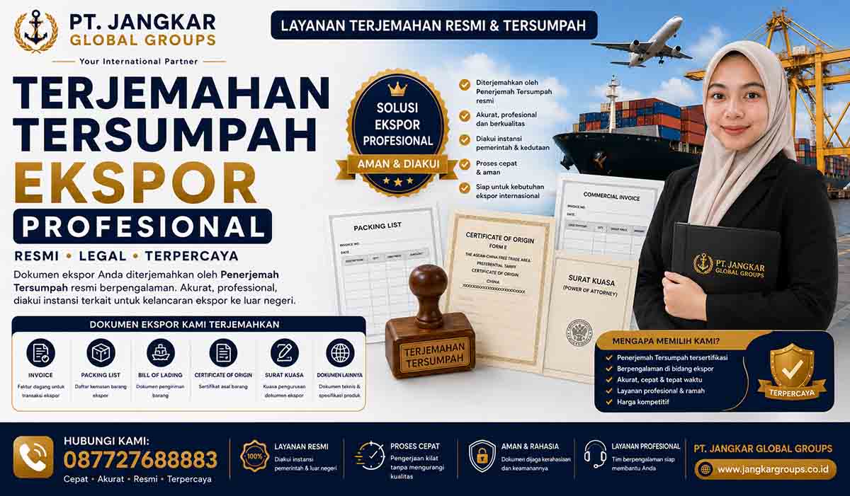 Terjemahan Tersumpah Ekspor Profesional