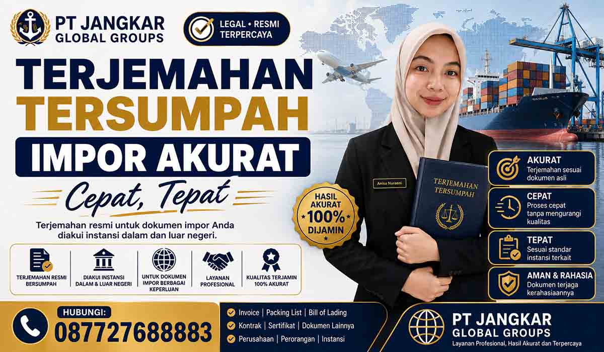 Terjemahan Tersumpah Impor Akurat Cepat, Tepat