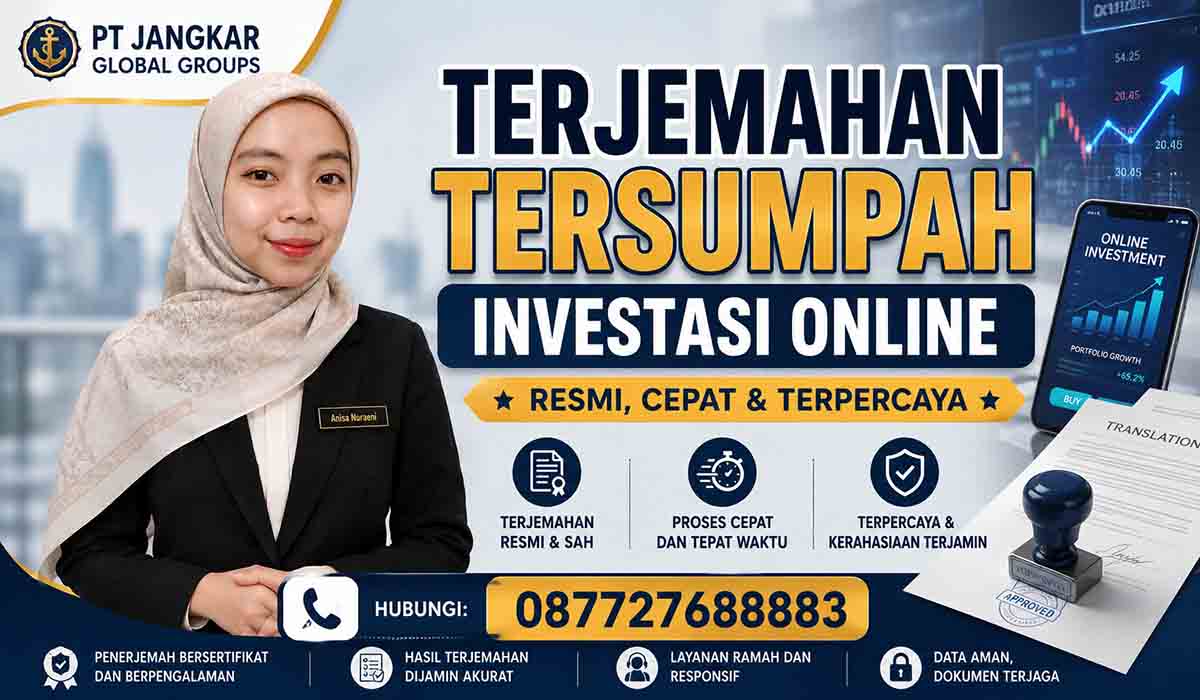 Terjemahan Tersumpah Investasi Online Resmi, Cepat