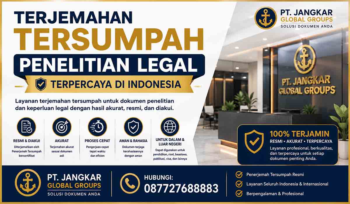 Terjemahan Tersumpah Penelitian Legal Terpercaya di Indonesia