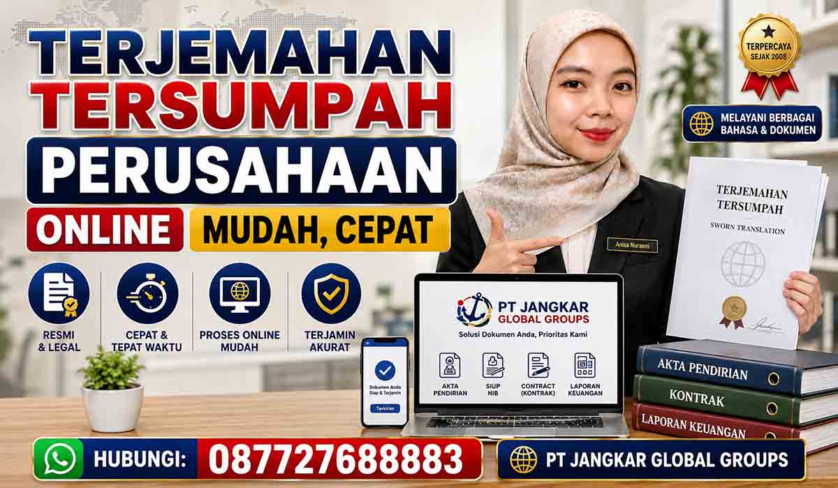 Terjemahan Tersumpah Perusahaan Online Mudah, Cepat