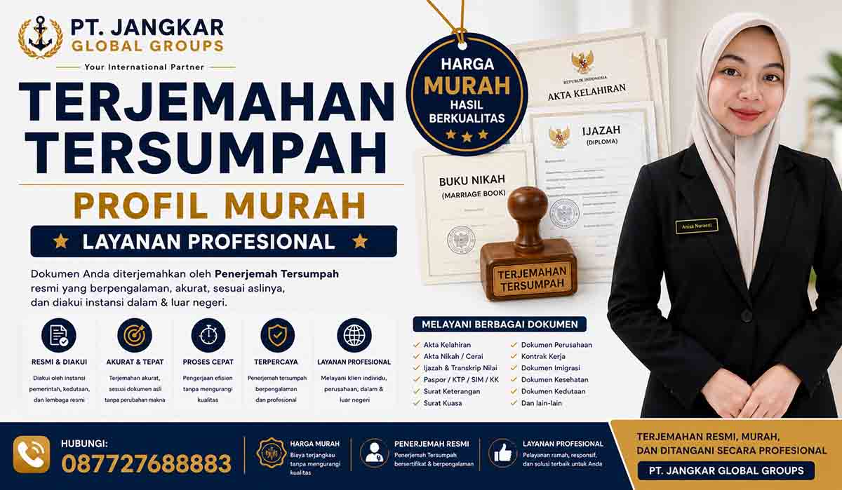 Terjemahan Tersumpah Profil Murah Layanan Profesional