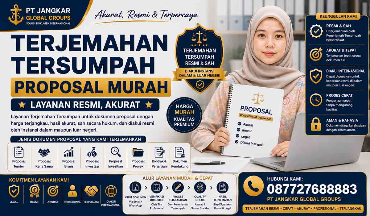 Terjemahan Tersumpah Proposal Murah Layanan Resmi, Akurat