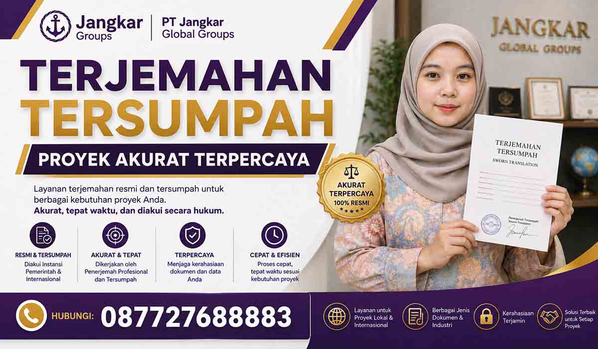 Terjemahan Tersumpah Proyek Akurat Terpercaya