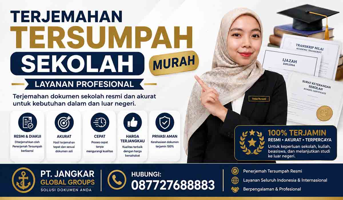 Terjemahan Tersumpah Sekolah Murah Layanan Profesional