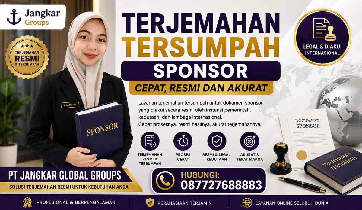 Terjemahan Tersumpah Sponsor Cepat Resmi dan Akurat
