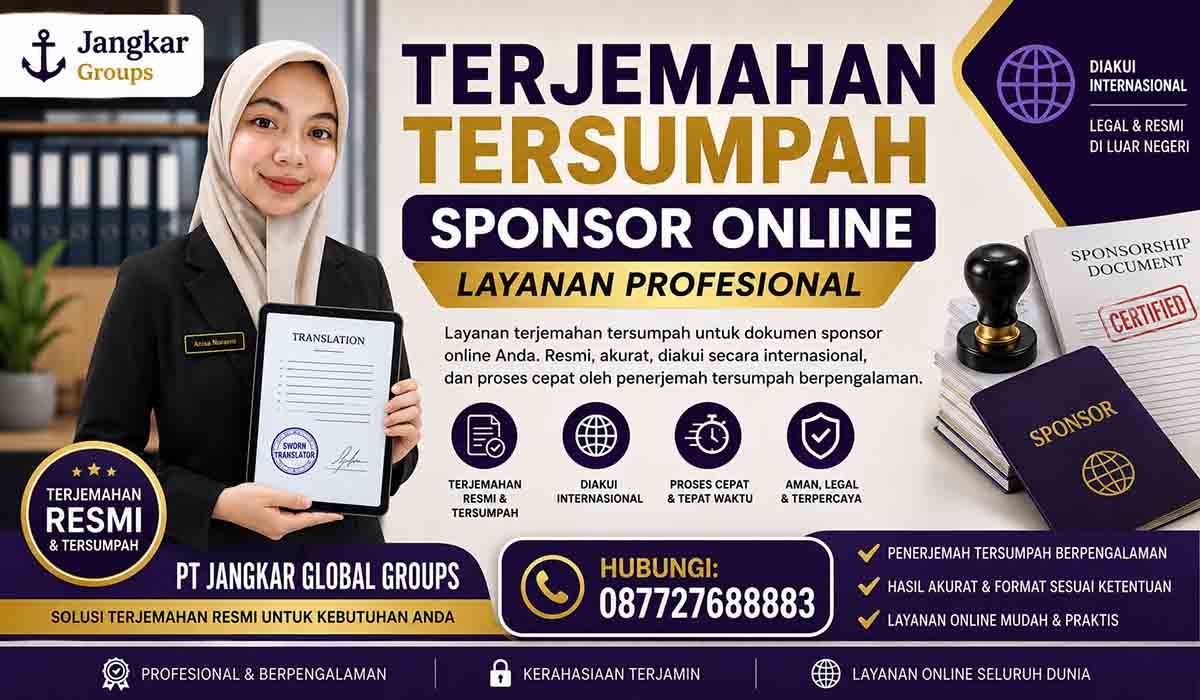Terjemahan Tersumpah Sponsor Online Layanan Profesional