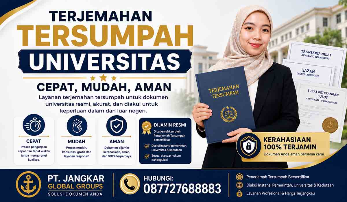 Terjemahan Tersumpah Universitas Cepat, Mudah, Aman