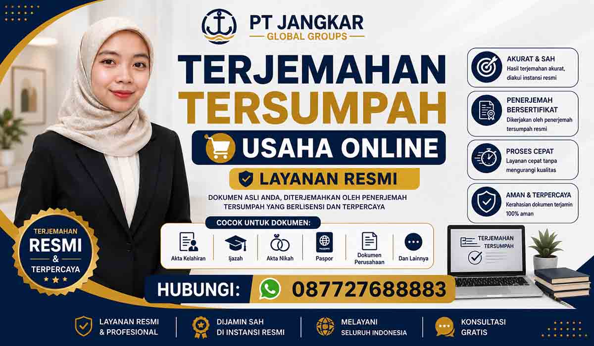 Terjemahan Tersumpah Usaha Online Layanan Resmi